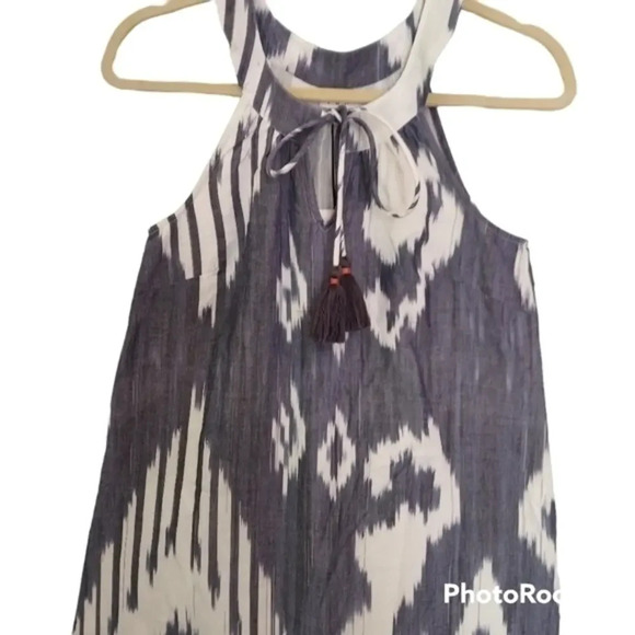 THML Blue White Batik Halter Dress Tunic Top‎ - Picture 1 of 12